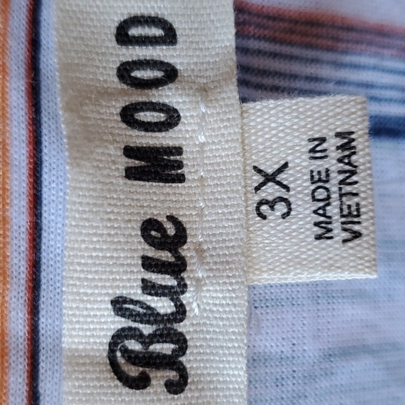 Blue Mood blue stripe SS top NWT size 3X - Picture 3 of 11